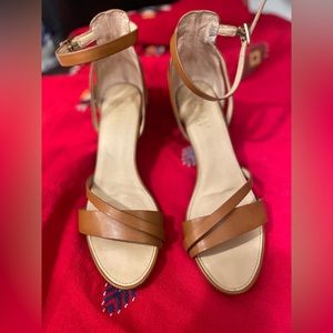 - Franco Sarto size 8 wedge sandal in brown